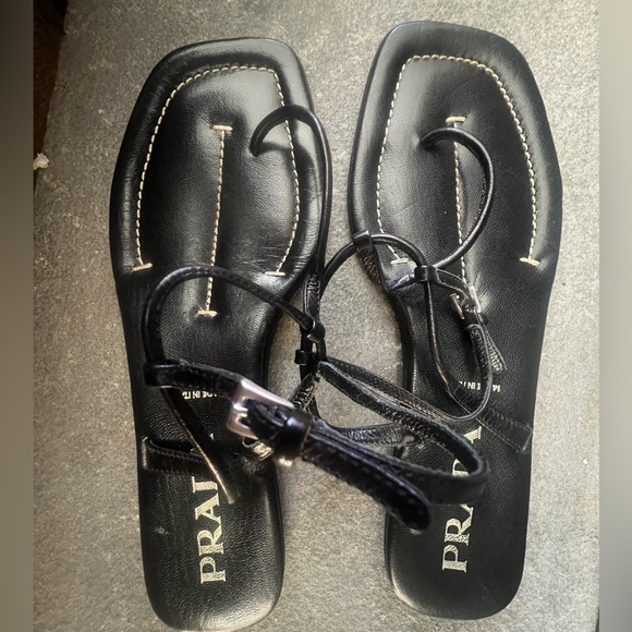 Vintage Patent Leather Black Prada Sandals - Picture 9 of 10